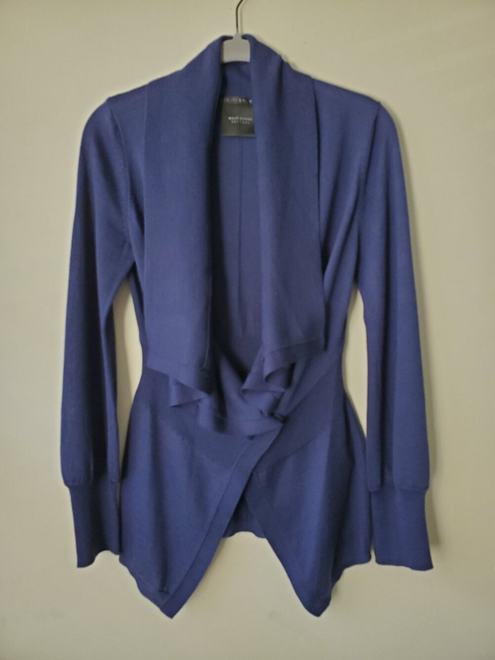 Royal Blue Waterfall Shawl Cardigan Small